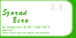 szorad biro business card